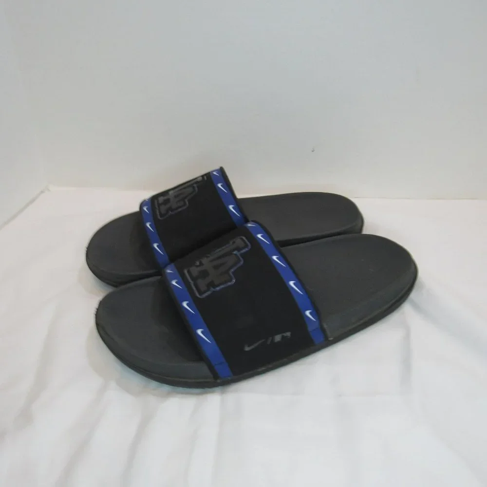 Nike MLB LA Dodgers Black Blue Logo Slip On Sandals Off Court Slides - Picture 4 of 7